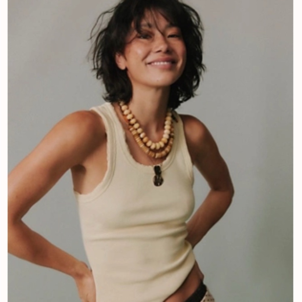 Free People Rowan Tank Top in Butter Yellow
